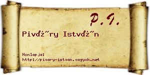 Piváry István névjegykártya